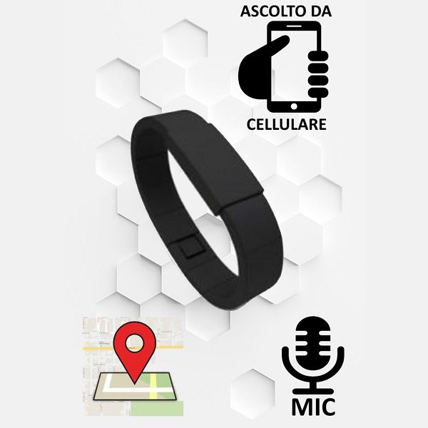 Bracciale GPS sicurezza minori con microspia audio