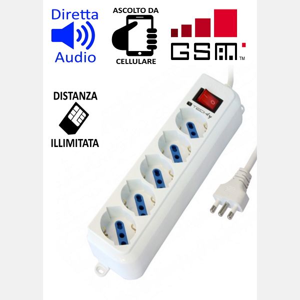 Ciabatta elettrica con microspia audio Una normalissima multipresa ciabatta elettrica con all'interno una speciale microspia audio