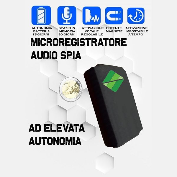 Microregistratore spia per intercettazione audio